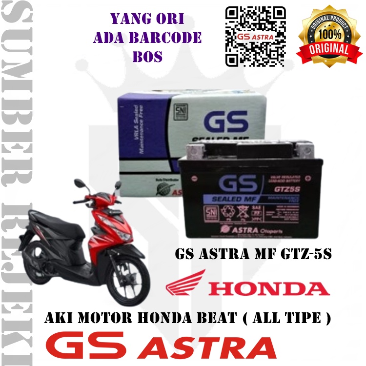 Jual Aki Motor Honda Beat GS ASTRA MF GTZ-5S GTZ5S Aki Kering Motor