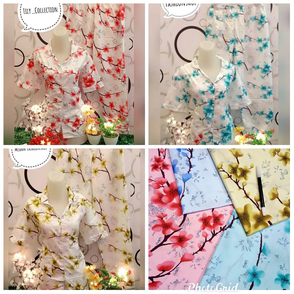 hokyfashion PIYAMA CP SAKURA TULIP JEPANG FIT TO XL-6