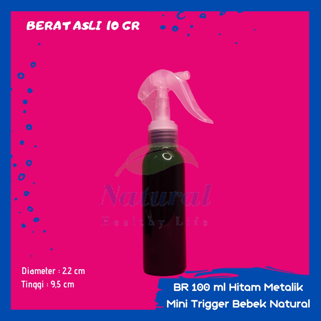 Botol 100ml BR Hitam AR Mini Trigger Bebek Spray N 24 Bahan PET