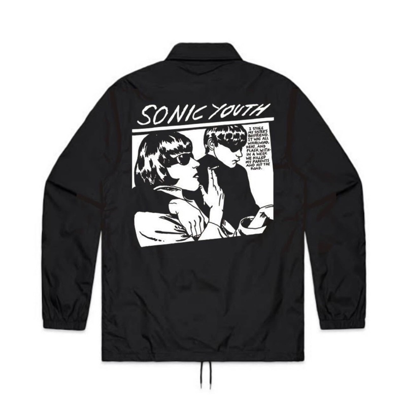 JAKET COACH BAND SONIC YOUTH - GOO | WINDBREAKER COACH JAKET BAND SONIC YOUTH PARASUT HITAM