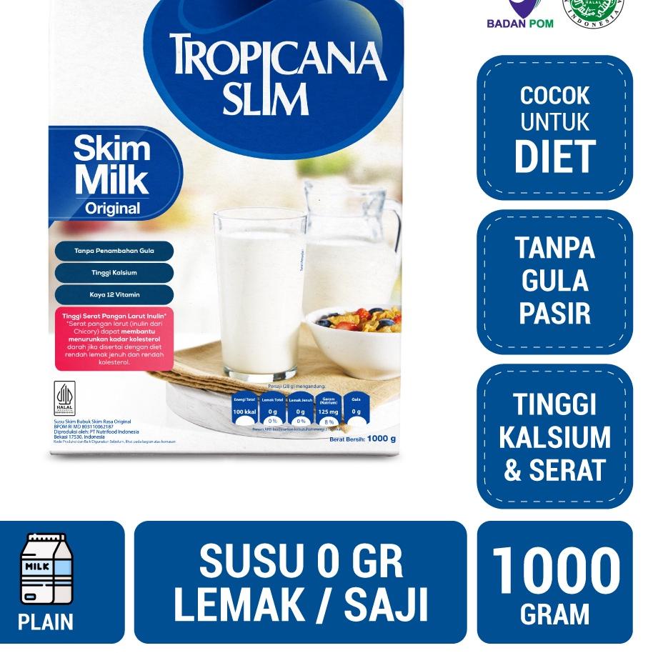 

Kekinian - Tropicana Slim Susu Skim Plain 1000gr - Bantu Turunkan Kolesterol