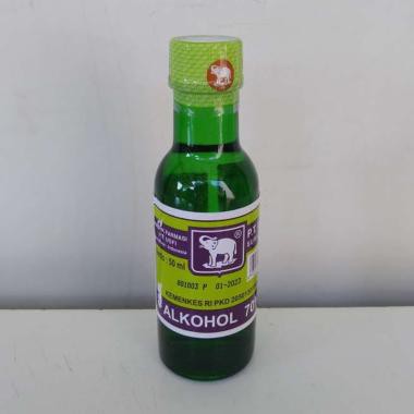 Cap Gajah Alkohol 70%/95% 50ml Botol kaca