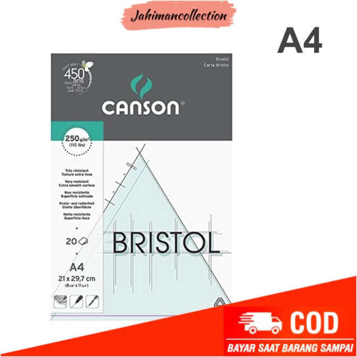 

✨ BISA COD ✨ Canson Bristol Drawing Pad A4 - 250gsm