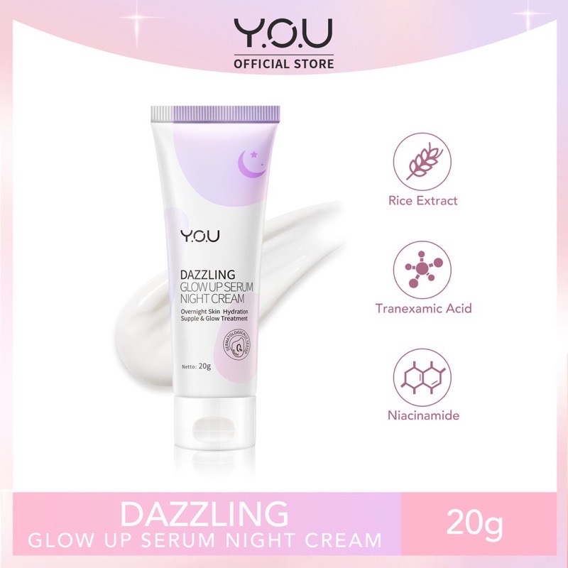 YOU Dazzling Glow up Serum Night Cream 20 Gr I Skincare Y.O.U