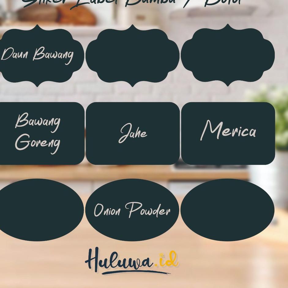 

RIAE Stiker Label Bumbu Dapur /Organizer/ Pantry Waterproof + Spidol/Kitchen Seasoning Label Stickers ♦ 98