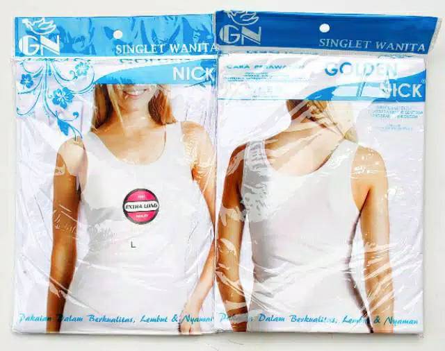 Singlet wanita golden nick putih / uk M L XL XXL