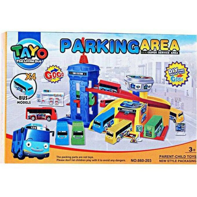 Mainan Anak Tayo My Little Bus Parking Area 3