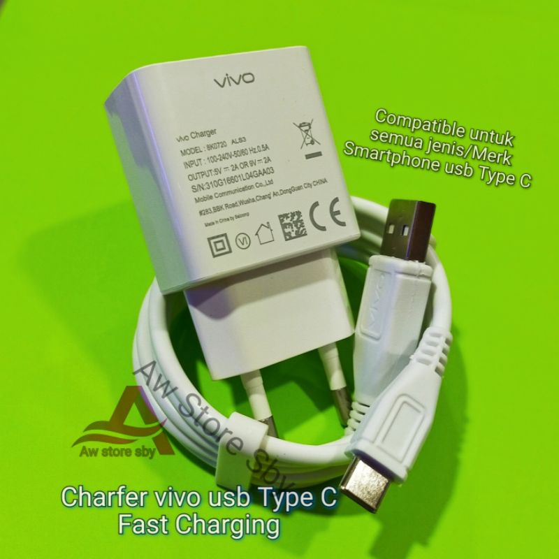 Charger vivo Type C Fast Charging Vivo S1 pro/V17/ V17 pro/V19/Y21S/Y30/Y50/ Y51/ Y21T [Nex Series]