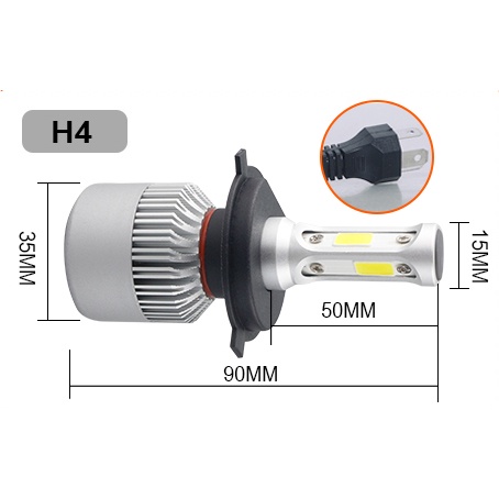 Lampu Mobil LED 8000LM H4/9003 S2 2 PCS - Silver