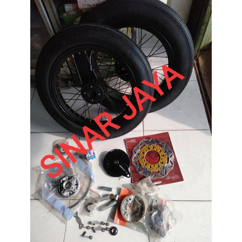 sepaket velg japstyle ban classic 450 400 350 17 or 18  thunder atau thunder 125 komplite