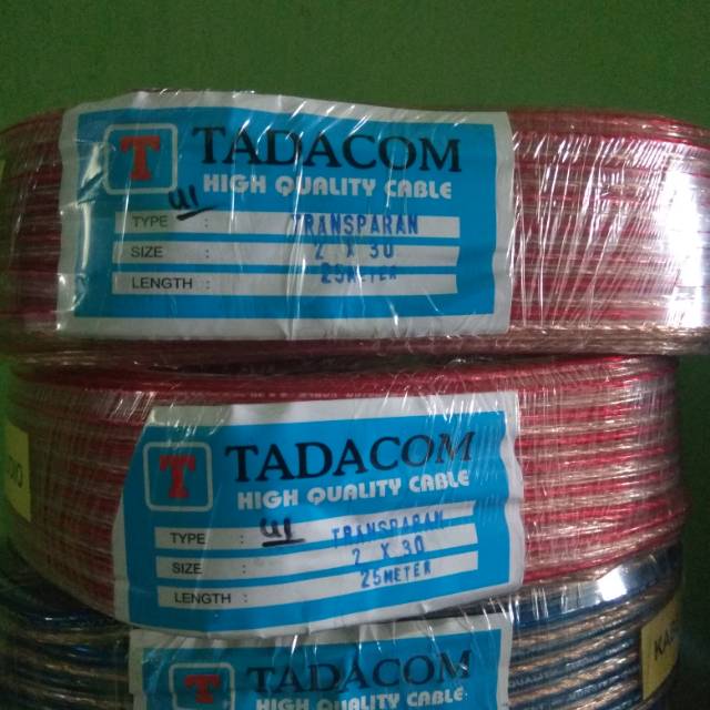 Kabel Listrik/Kabel audio transparan 2x80 panjang 25 Meter Full