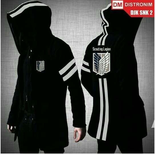 JAKET ANIME JUBAH ATTACK ON TITAN ZIPPER HOODIE JUMBO