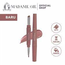 Madame Gie Double Trouble Matte - Creme | Lipstik Lip Liner 2 in 1 Make Up BPOM