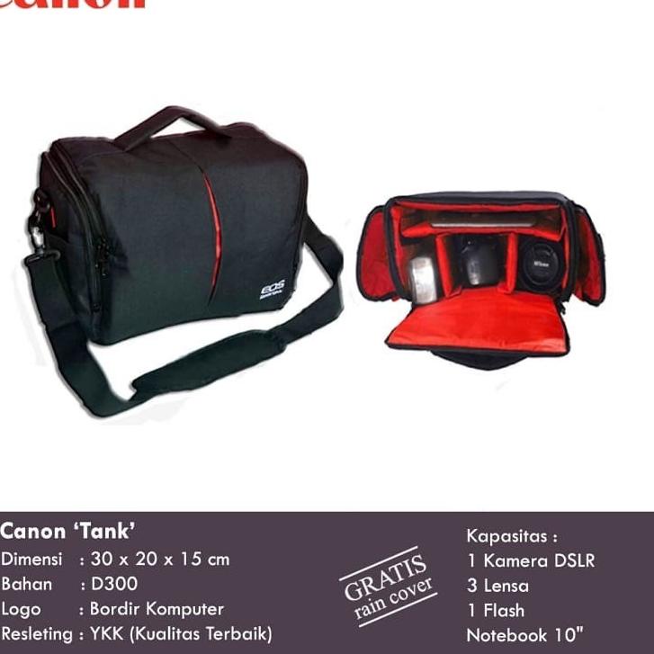 Harga Murah.. Tas Kamera DSLR Canon EOS 6D 60D 5D Mark II III IV 80D 800D T6 free raincover