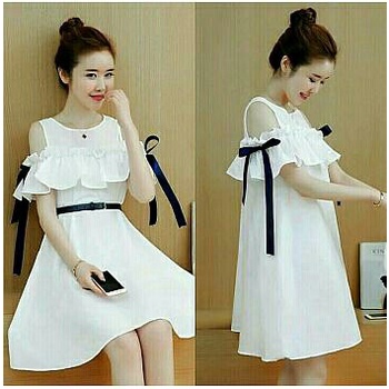 Raegan Ruffle Lace Dress / Casual Dress Korea / Gaun Kondangan Brokat / Dress Brokat Party Dress / D