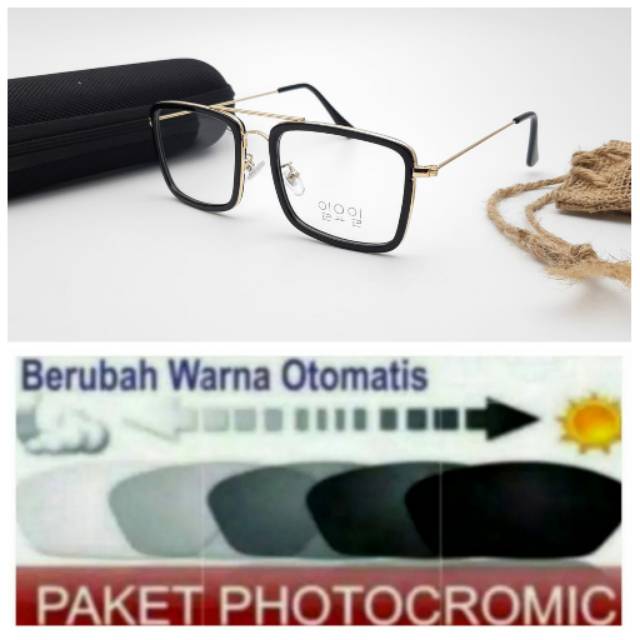 Frame Kacamata Trendy Anti UV PHOTOCROMIC, Kaca mata Minus, Kacamata Pria &amp; Wanita, Kaca mata Plus