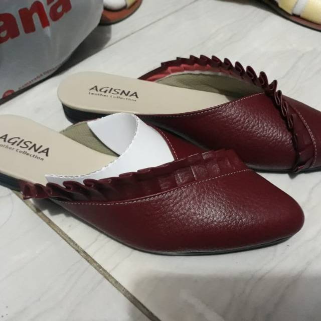 Sendal Sepatu Bustong wanita Kulit sapi asli Made in Garut sukaregang Keren