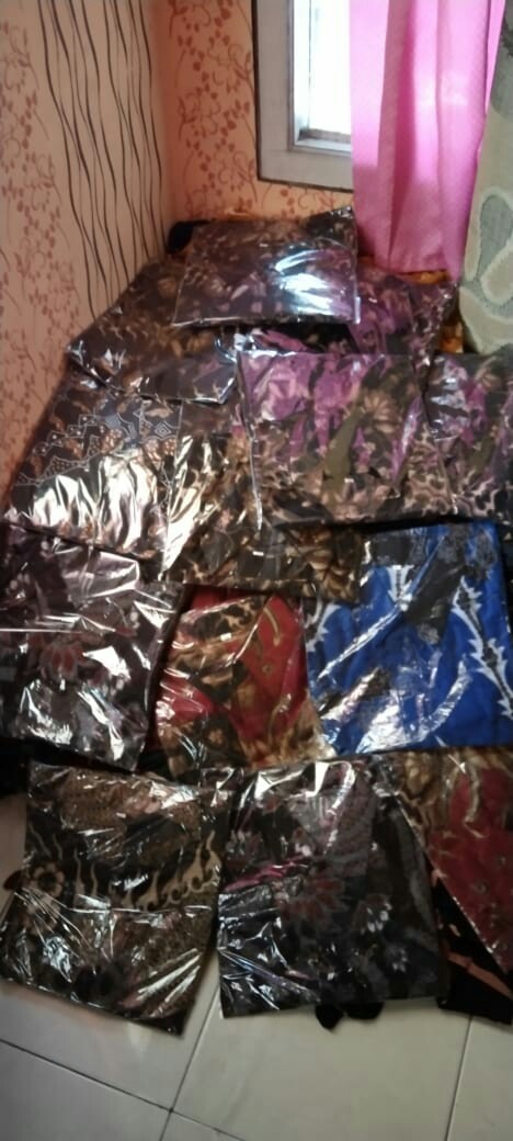 Kemeja Batik Pria Lengan Panjang Size M L Xl Xxl  Bswart Batik Hrb026 Kenongo Hem Panjang Padi