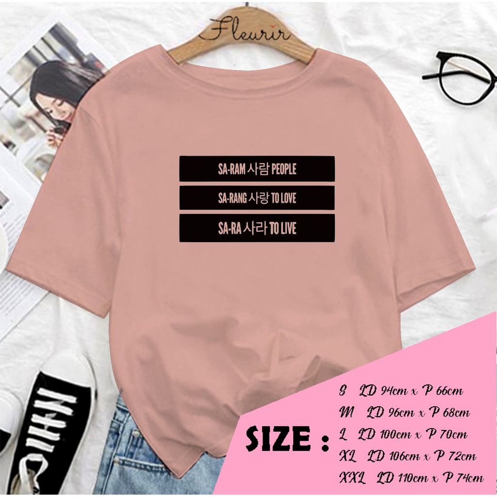 FLEURIR - KAOS OVERSIZE SARAM SARANG KATUN KAOS WANITA DEWASA TUMBLR TEE UNISEX JUMBO