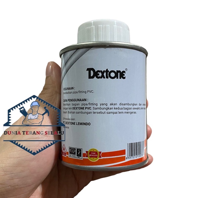 Lem Pipa PVC DEXTONE 150 gram - Lem Paralon Kaleng 150gr - Lem PVC Proyek Lem Fitting Kuas Lem Pipa Plastik Lem Pralon DEXTONE