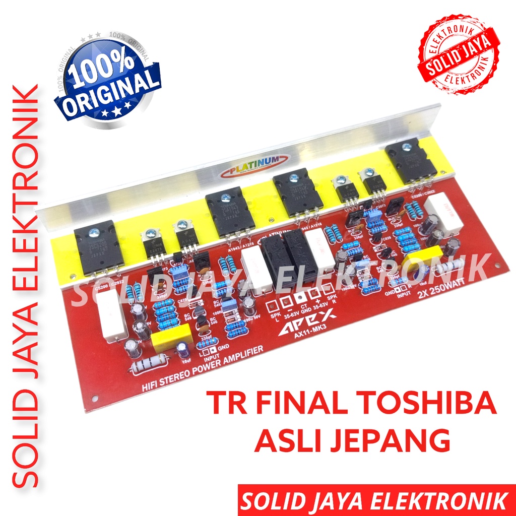 KIT POWER STEREO APEX AX11 MK3 500W MK-3 KIT HI FI STEREO POWER AMPLIFIER 500 WATT AX 11 AX-11 MK 3 AMPLI DRIVER PLUS TR TOSHIBA ASLI JAPAN ORI ORIGINAL DAN TANPA TANPA TR FINAL PLATINUM ASLI ORI ORIGINAL