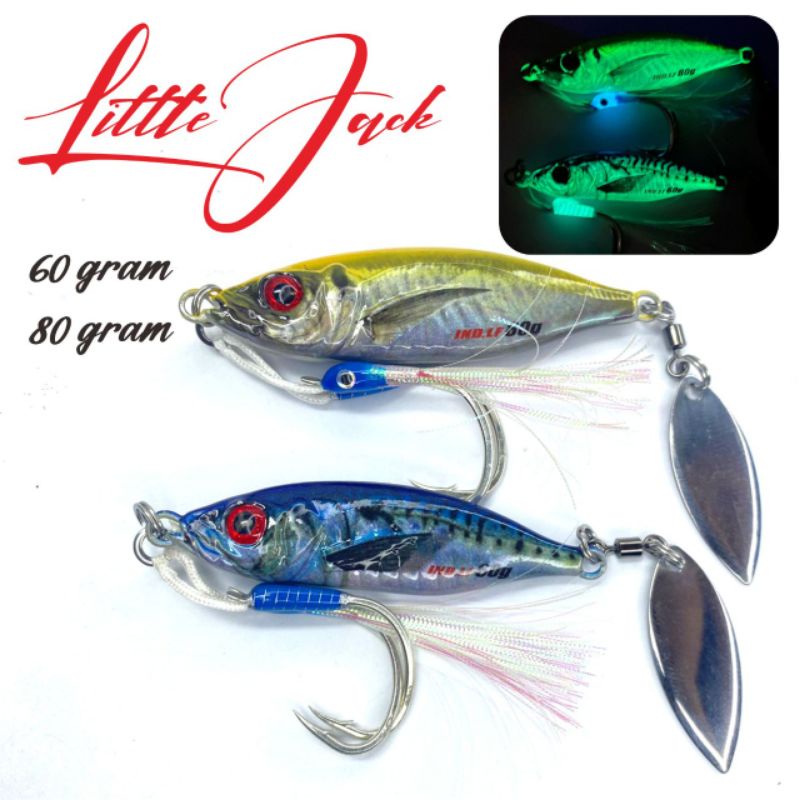 Metal Jig Little Jack GID 60gr - 80gr + Double Assist