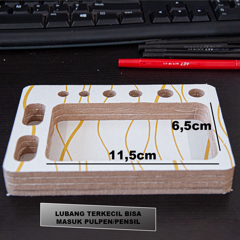 Tempat Penyimpanan Alat Tulis Pulpen Pensil Kunci Stationery Serbaguna MDF - CR004