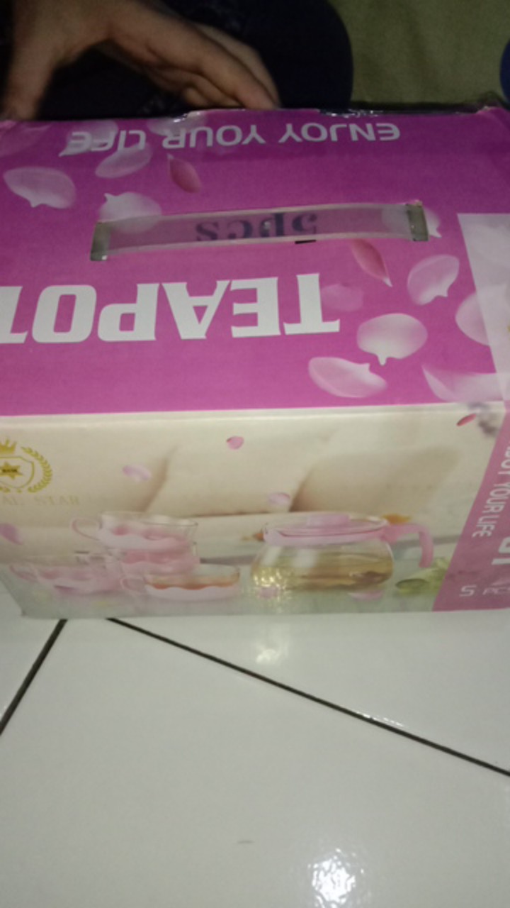 Tea Pot Set 5 In 1 / Teko Dan Gelas Kaca Set  / Teko Teh Set 5 In 1