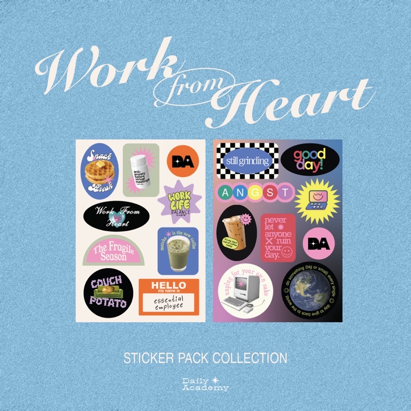 

Work From Heart (WFH) Sticker Collection | Daily Academy