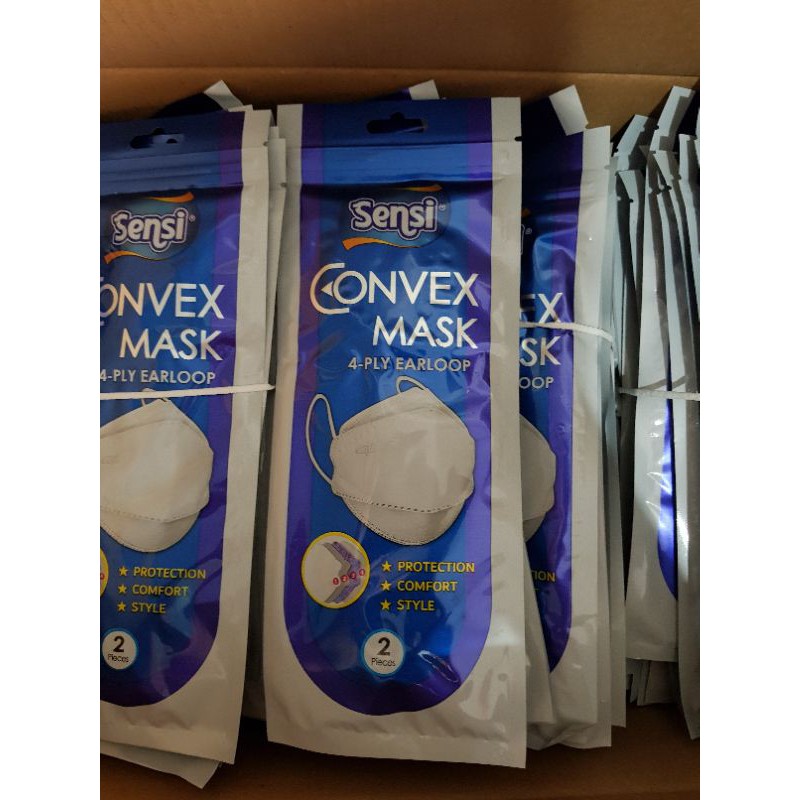 Masker Sensi Convex Mask 4 PLY Earloop isi 2 pcs Sachet Sensi Convex