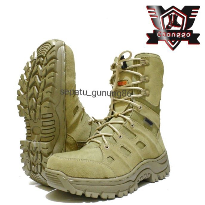 Sepatu pdl tactical boots kulit asli safety ujung besi original CAANGGO MILITERY