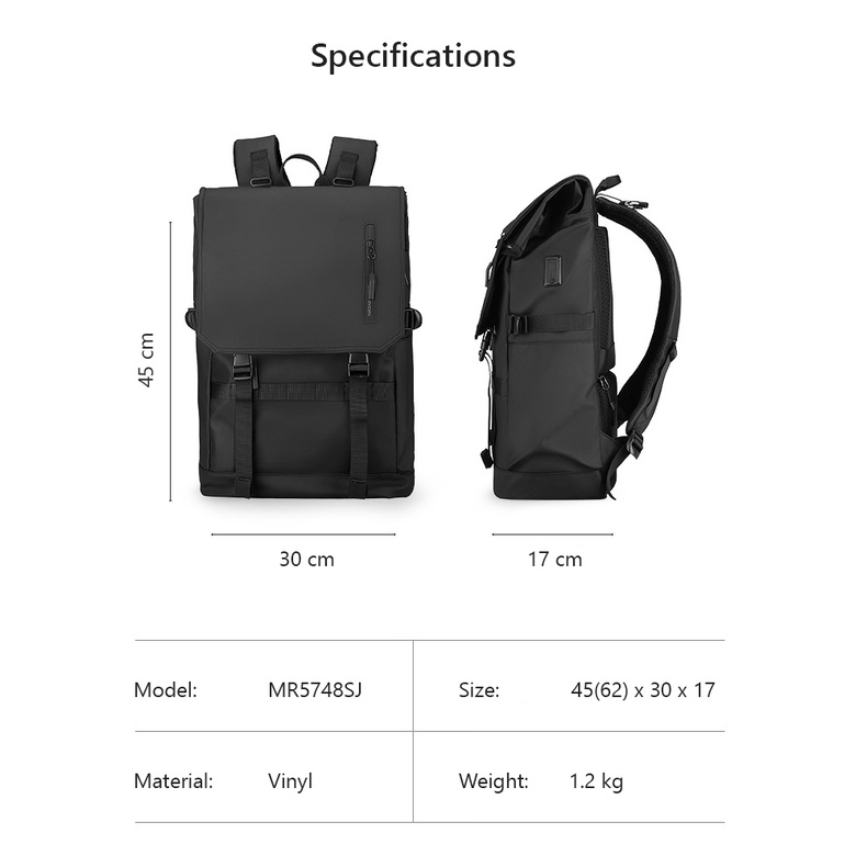 MR5748SJ Tas Backpack Ransel Laptop 17 USB Scalable Travel MR5748 SJ RFID