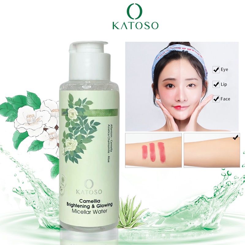 Katoso Camellia Brightening &amp; Glowing Whitening Pembersih Make Up Micellar Water 100ML