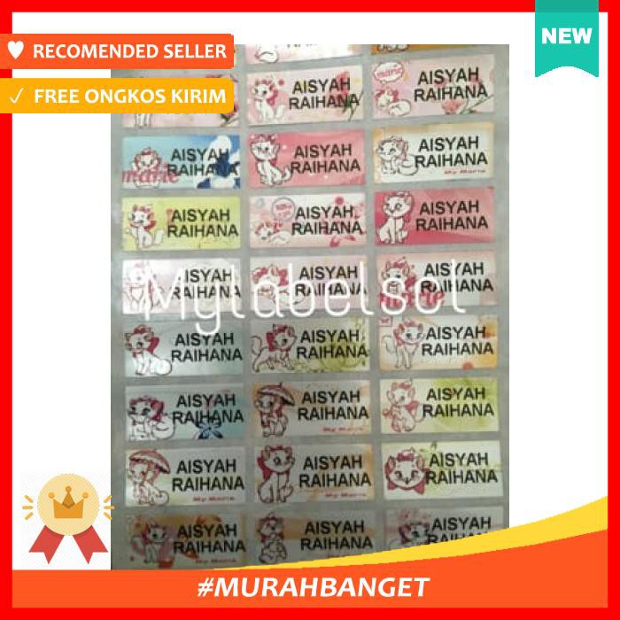 

Stiker - Label Nama Waterproof Sticker Anti Air Marie Cat Kucing Sml - Pengikat & Perekat