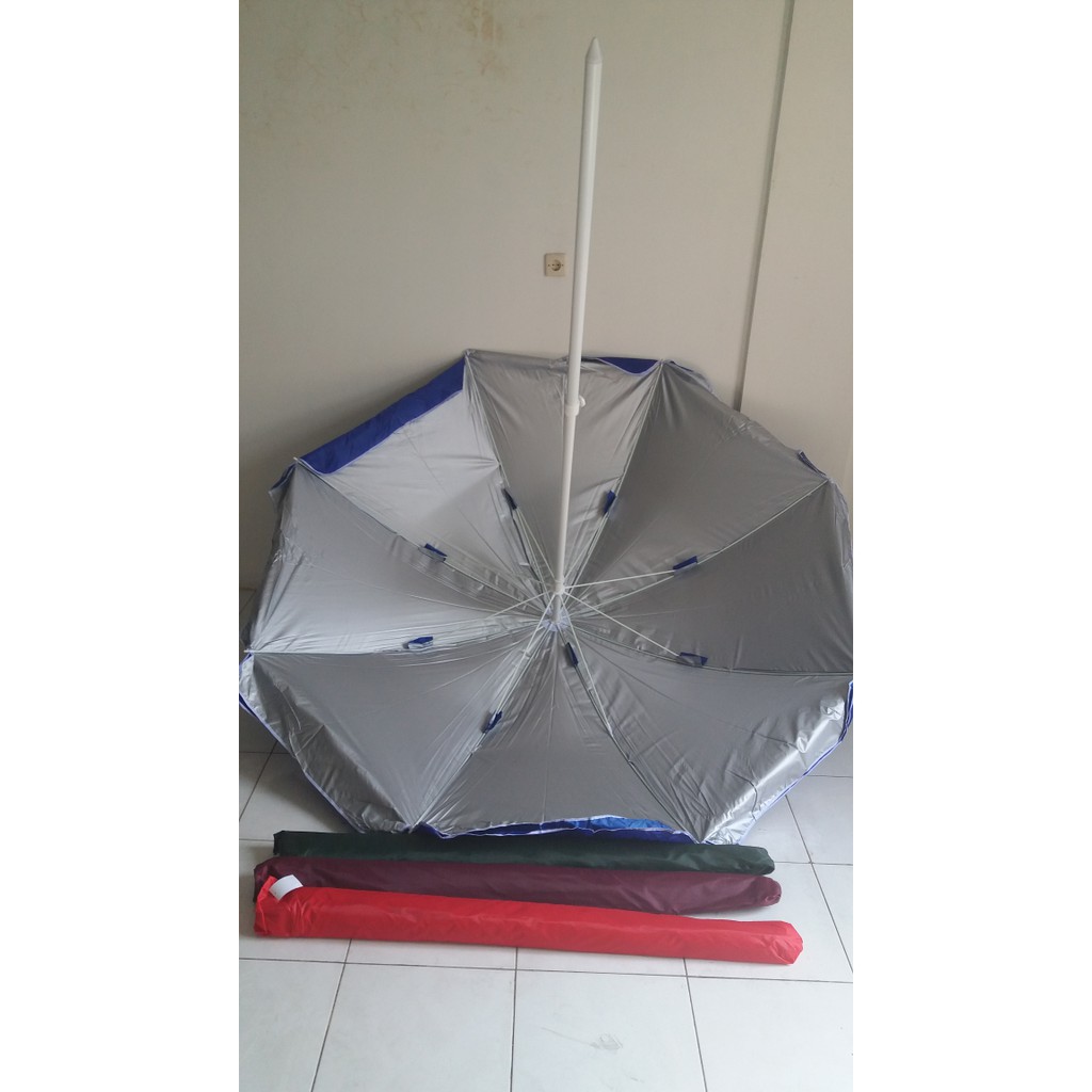 payung pantai payung dagang parasol polos kain double susun uk diameter 210cm