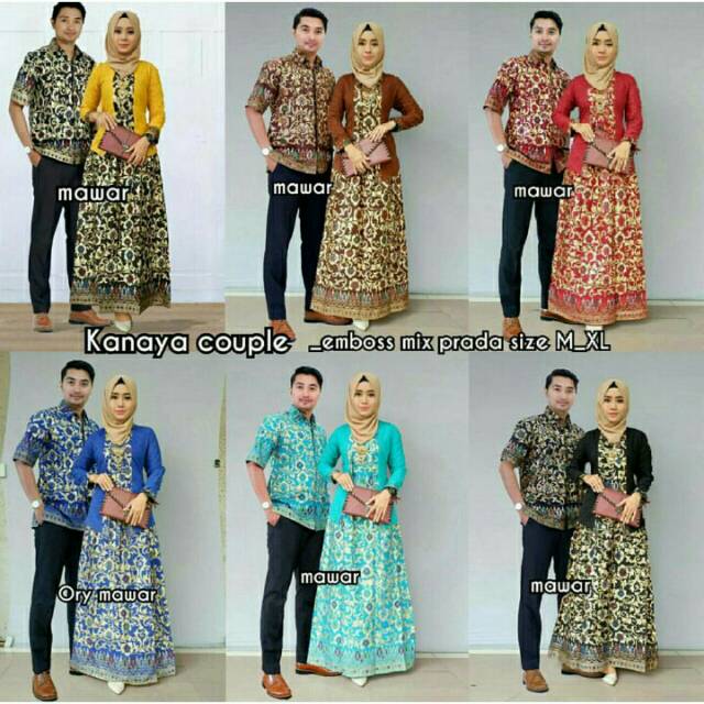 KANAYA COUPLE SARIMBIT BATIK PRODO KLOK FLORAL BUNGA FLOWER SET KEBAYA INSTAN KUTUBARU SERAGAM