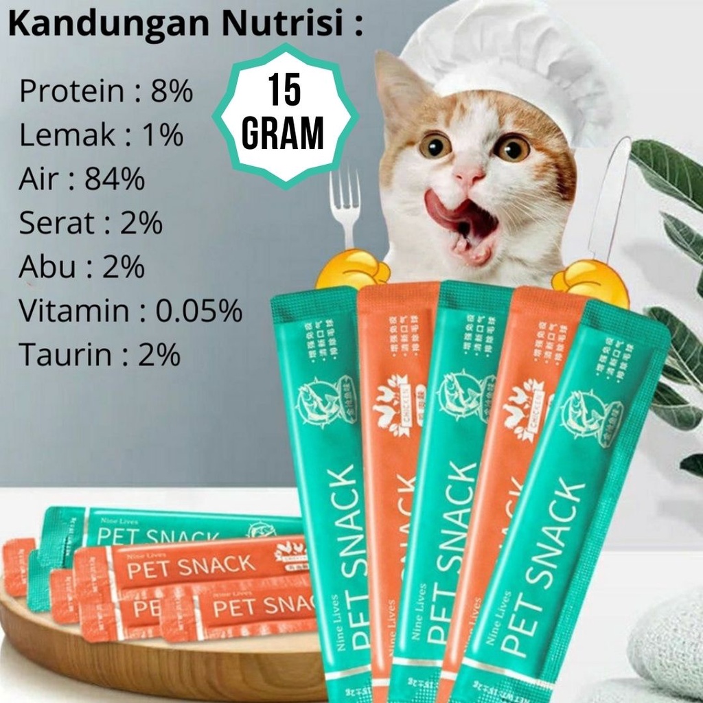 NINE LIVES Cat Snack Cat Treat Wet Food Jajan Snek Kucing FEZONE