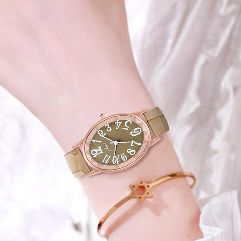 SANGCAKRA COD - Jam Tangan Wanita Fashion Kulit Retro Round Small Women Watches Analog Cewek Dengan Strap Pu Leather Dial Angka Korean Fashion Import - JW52