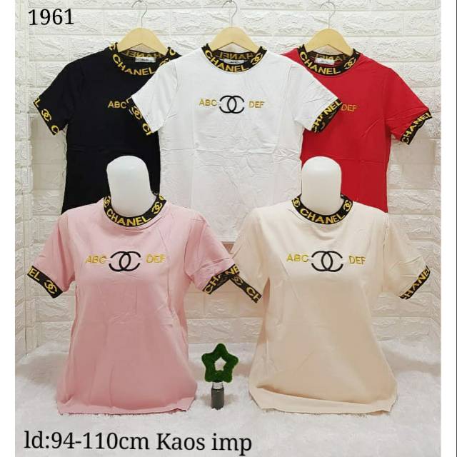 Kaos wanita / kaos wanita import / atasan chanel abcdef / size allsize