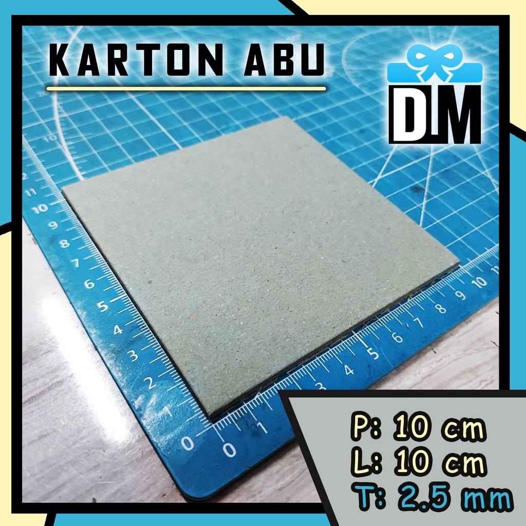 

Karton Abu 10 x 10 cm / 10x10cm / 10x10 / 100x100 mm Papan MDF Abu Duplex Tebal 2.5mm