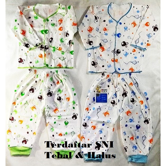 Satu Set Baju Celana Baby New Born (Terdaftar SNI) - Bahan TEBAL &amp; HALUS / Setelan Pakaian Bayi