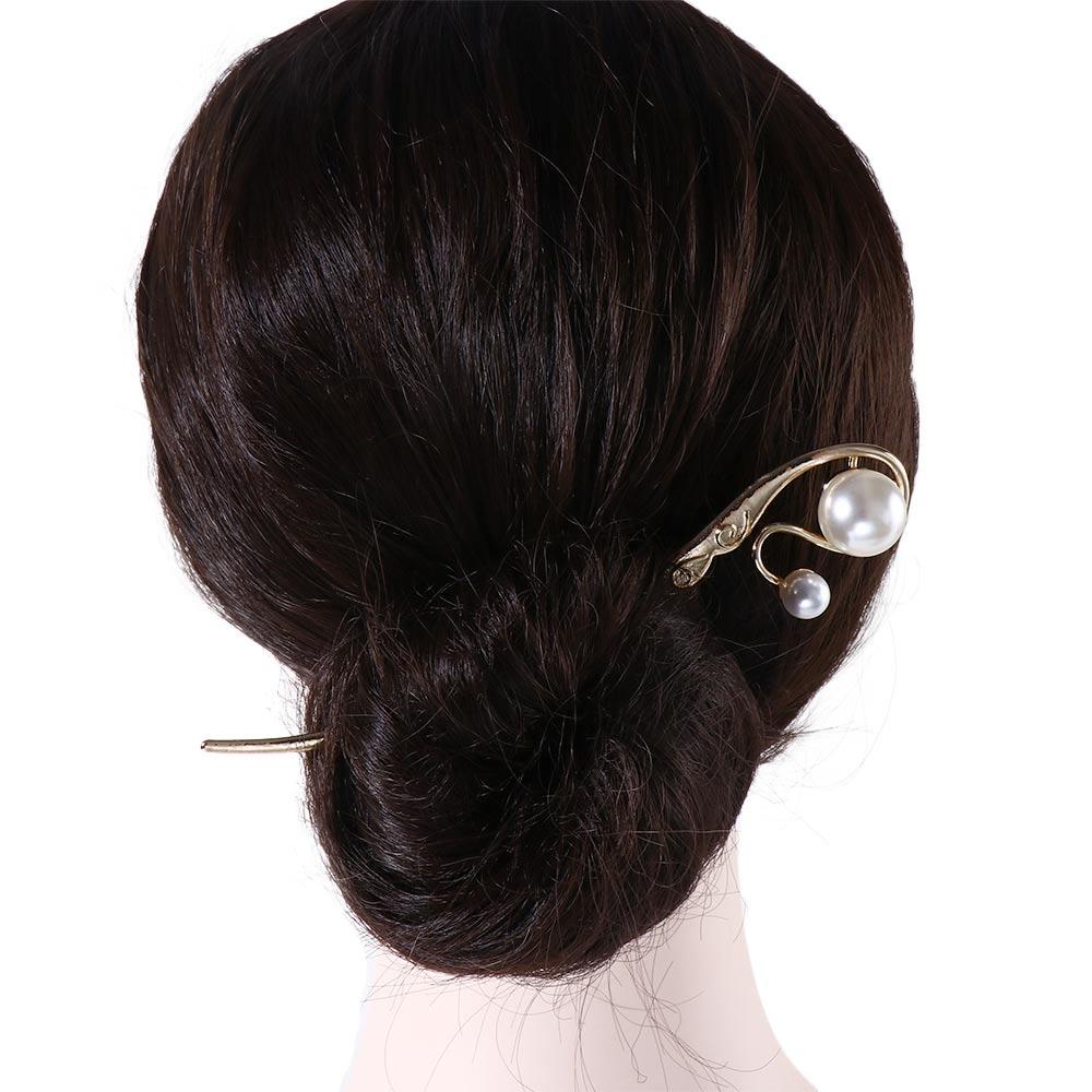 Agustina Wanita Rambut Stik Elegan Vintage Mutiara Bridal Alloy Chinese Hair Fork