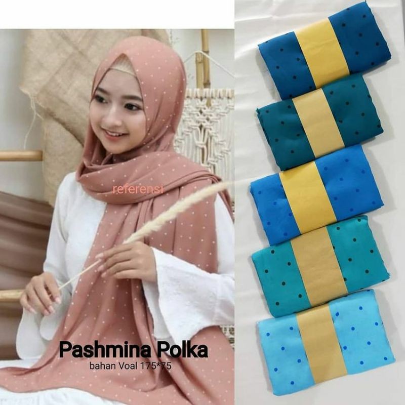 Pashmina Polka Polkadot / Voal Pasmina Motif Polka