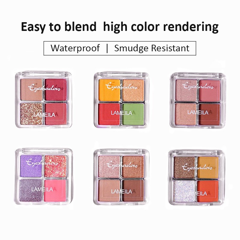 NEW Mini 4 Colour Eyeshadow 3049 Lameila Eyeshadow 4 Warna Pigmented Korean Eyeshadow TERMURAH Original