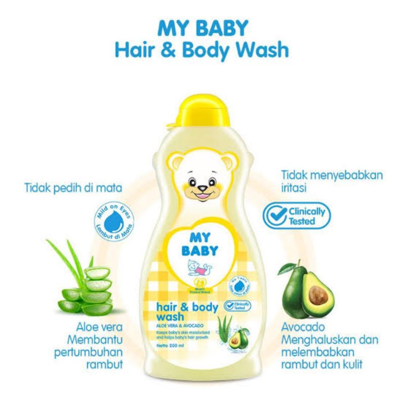 My Baby Hair &amp; Body Wash 200ml Aloe Avocado