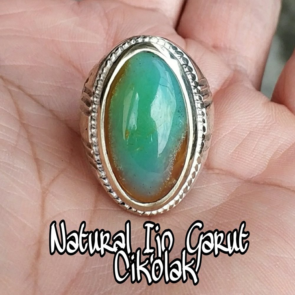 CINCIN BATU AKIK NATURAL GARUT CIKOLAK HIJAU SEMI PANDAN