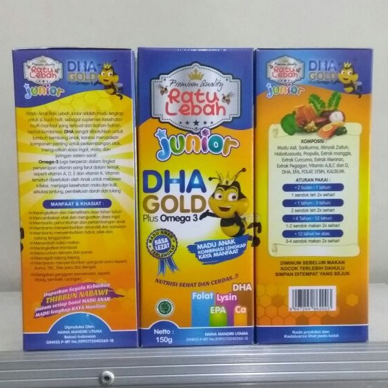 3 botol madu anak ratu lebah Junior DHA GOLD 150 gr