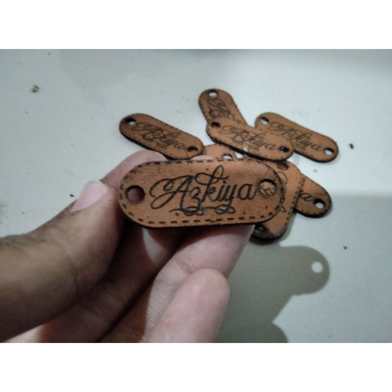 label kulsin custom gravir kulit sintetis