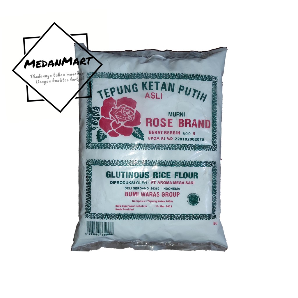 

Tepung Pulut Ketan Putih Rose Brand Rosebrand 500 Gram