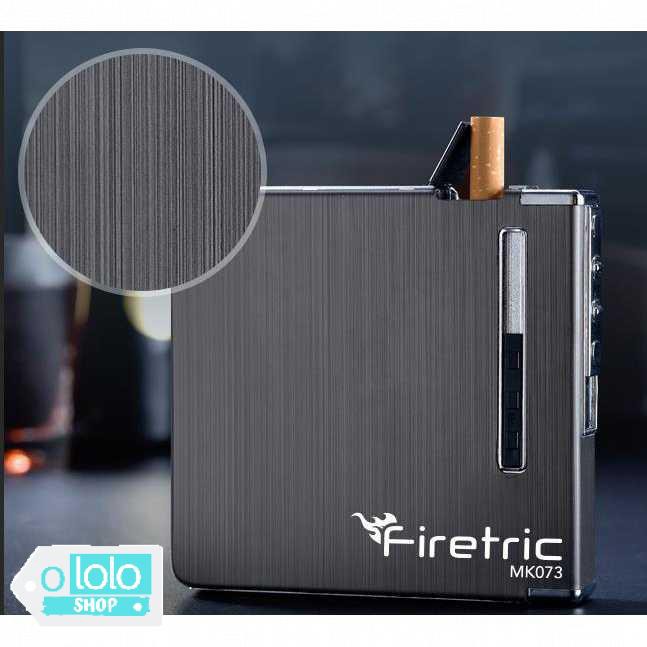 FIRETRIC KOTAK ROKOK ALUMINIUM 20 SLOT DENGAN KOREK ELEKTRIK - MK073